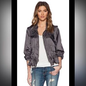 Free People Revolve charcoal Ripstop Parachute hooded jacket coat xs